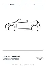 Preview for 1 page of Mini CONVERTIBLE Owner'S Manual