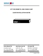 Preview for 1 page of Minicom UTP VDS Quick Installation Manual
