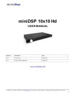 Предварительный просмотр 1 страницы miniDSP 10X10 HD User Manual