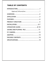 Предварительный просмотр 3 страницы MiniDV MD90 User Manual