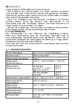 Предварительный просмотр 72 страницы miniland Thermosense Manual