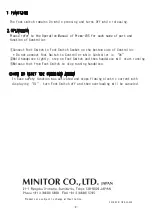 Предварительный просмотр 2 страницы Minitor Premo-V35 Quick Start Manual