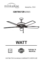 Minka Group minkaAire Contractor WATT F551 Instruction Manual preview