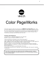 Preview for 3 page of Minolta Color PageWorks User Manual