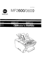 Preview for 1 page of Minolta MF2600 Operator'S Manual