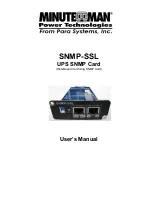 Предварительный просмотр 1 страницы Minuteman SNMP-SSL User Manual