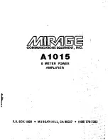 Предварительный просмотр 1 страницы Mirage A1015 User Manual