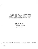 Mirage B23A Manual preview