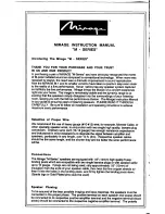 Предварительный просмотр 2 страницы Mirage M1SI Instruction Manual