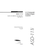 Miranda ASD-111i Manual To Installation And Operation preview