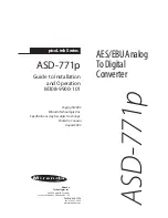 Preview for 1 page of Miranda ASD-771p Manual To Installation And Operation