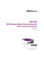 Miranda DENSITE XVP-1801 Manual To Installation And Operation предпросмотр