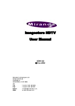 Miranda Imagestore HDTV User Manual предпросмотр