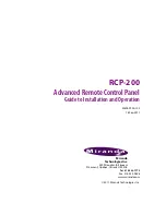 Preview for 1 page of Miranda RCP-200 Manual To Installation And Operation