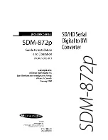 Предварительный просмотр 1 страницы Miranda SDM-872p Manual To Installation And Operation