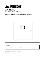 Preview for 1 page of Mircom FA-1025U Installation And Operation Manual