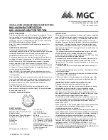 Preview for 1 page of Mircom MGC MIX-4030 Installation And Maintenance Instructions