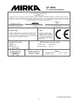 Предварительный просмотр 19 страницы MIRKA AP 300NV Operating Instructions Manual