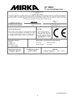 Preview for 23 page of MIRKA AP 300NV Operating Instructions Manual