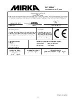 Preview for 59 page of MIRKA AP 300NV Operating Instructions Manual