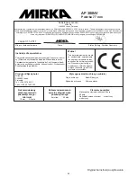 Предварительный просмотр 91 страницы MIRKA AP 300NV Operating Instructions Manual