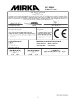 Preview for 95 page of MIRKA AP 300NV Operating Instructions Manual