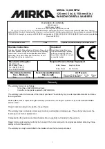 Preview for 3 page of MIRKA ROS525 Operating Instructions Manual