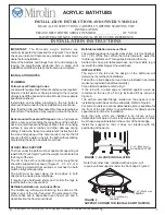 Mirolin 66“ BATHTUB Installation Instructions And Owner'S Manual preview