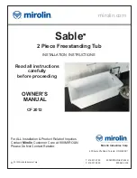 Preview for 1 page of Mirolin Sable CF 2012 Owner'S Manual