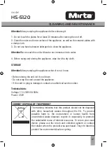 Preview for 17 page of Mirta HS-5120 Operating Instructions Manual