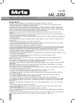 Предварительный просмотр 18 страницы Mirta MC-2212 Operating Instructions Manual