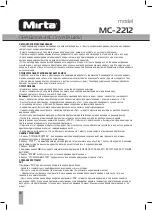 Предварительный просмотр 20 страницы Mirta MC-2212 Operating Instructions Manual