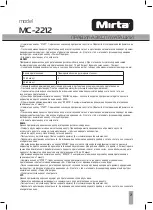 Предварительный просмотр 21 страницы Mirta MC-2212 Operating Instructions Manual