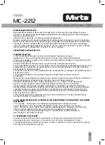 Предварительный просмотр 25 страницы Mirta MC-2212 Operating Instructions Manual