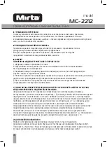 Предварительный просмотр 26 страницы Mirta MC-2212 Operating Instructions Manual