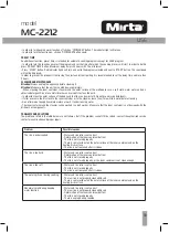 Предварительный просмотр 39 страницы Mirta MC-2212 Operating Instructions Manual