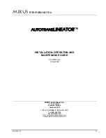 Preview for 3 page of Mirus AUTOTRANSLINEATOR Installation, Operation And Maintenance Manual