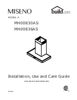 Preview for 1 page of miseno MH00830AS Installation, Use And Care Manual