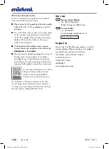 Предварительный просмотр 49 страницы Mistral 401002 2107 Translation Of The Original Instructions