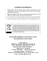 Предварительный просмотр 6 страницы Mistral MSF-1600M User Manual