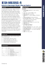 Preview for 1 page of MISUMI IESH-MB205G-R Startup Manual