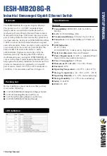 Preview for 1 page of MISUMI IESH-MB208G-R Startup Manual