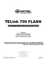 Mitel TELink 700 FLASH Installation And Operation Manual предпросмотр