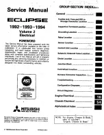 Preview for 2 page of Mitsubishi Electric 1992 Eclipse Service Manual