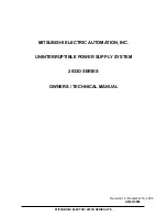 Preview for 1 page of Mitsubishi Electric 2033D SERIES Owner Technical Manual