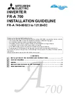 Preview for 1 page of Mitsubishi Electric 700 Series Installation Manualline