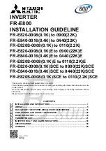 Mitsubishi Electric 800 Series Installation Manualline preview