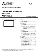 Mitsubishi Electric AG-150A Installation Manual предпросмотр