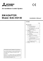 Preview for 1 page of Mitsubishi Electric BAC-HD150 Installation Manual