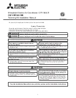 Предварительный просмотр 1 страницы Mitsubishi Electric CITY MULTI CMY-ER100CBK Installation Manual